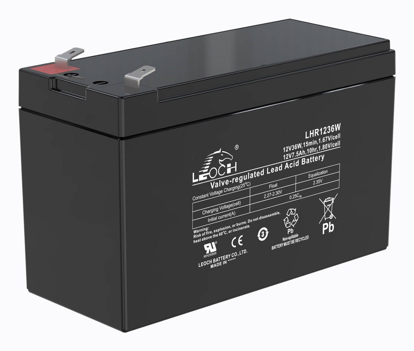 Leoch - LHR1236W batería para sistema ups Plomo ácido 12 V 7 5 Ah