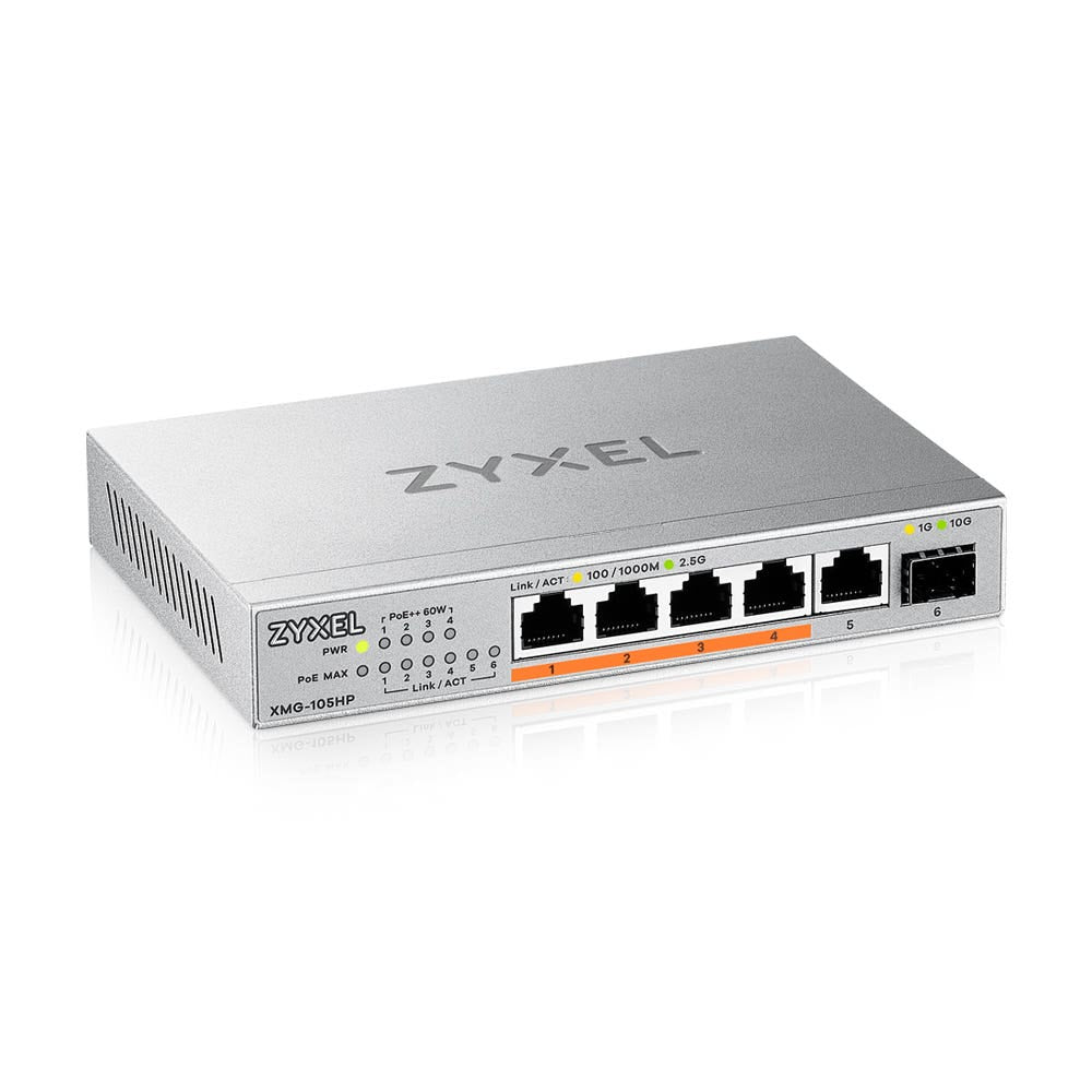 Zyxel - XMG-105HP No administrado 2.5G Ethernet (100/1000/2500) Energía sobre Ethernet (PoE) Plata