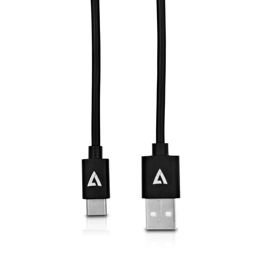 V7 - Cable USB negro con conector USB 2.0 A macho a USB-C macho 2m 6.6ft