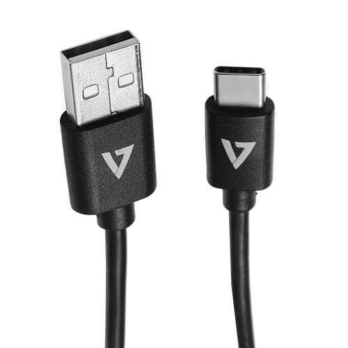 V7 - Cable USB negro con conector USB 2.0 A macho a USB-C macho 2m 6.6ft