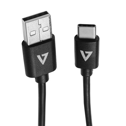 V7 - Cable USB negro con conector USB 2.0 A macho a USB-C macho 2m 6.6ft