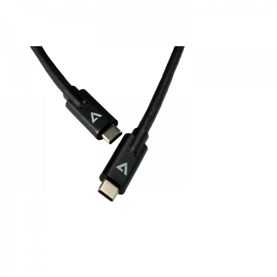 V7 - Cable USB negro con conector USB-C macho a USB-C macho 2m 6.6ft