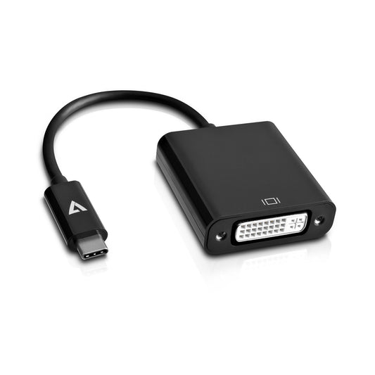 V7 - USB-C macho a DVI-D hembra adaptador Negro