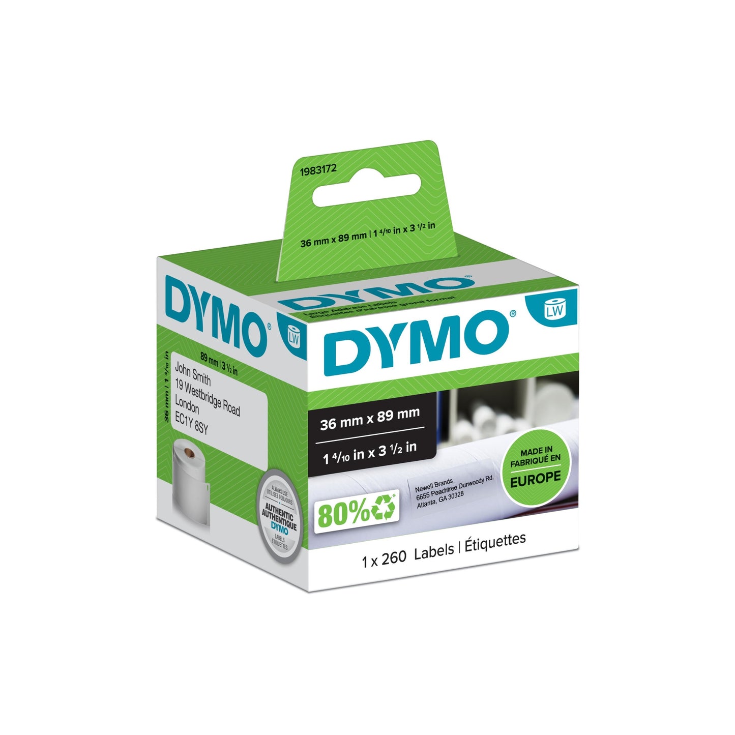 DYMO - Etiqueta grande para direcciones - 89x36