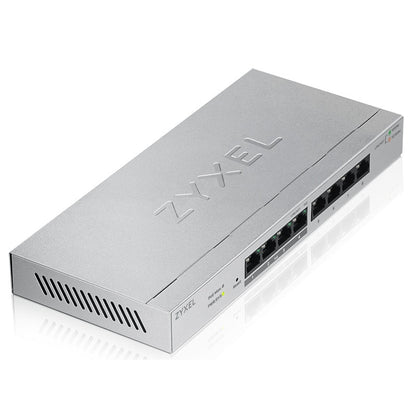 Zyxel - GS1200-8HP Gestionado L2 Gigabit Ethernet (10/100/1000) Energía sobre Ethernet (PoE) Gris