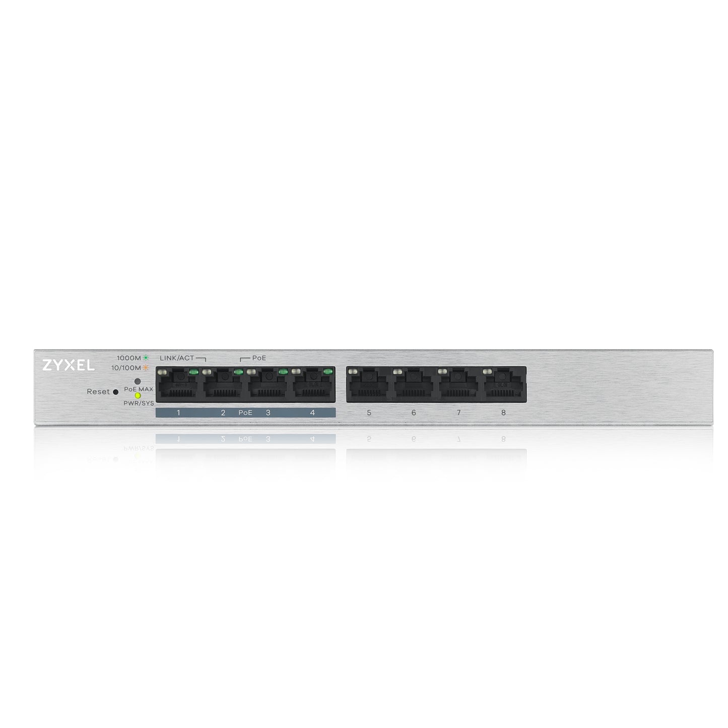 Zyxel - GS1200-8HP Gestionado L2 Gigabit Ethernet (10/100/1000) Energía sobre Ethernet (PoE) Gris