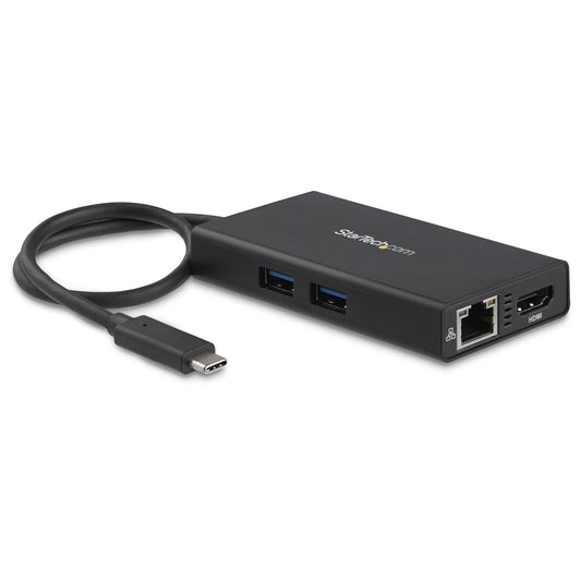 StarTech.com - Adaptador Multipuertos USB-C - Docking Station Portátil USB-C 4K HDMI - con Entrega de Potencia de 60W - GbE - Hub 2x USB-A 3.0- Mini Dock Portátil USB Tipo C para Portátiles