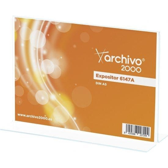 Archivo 2000 - ARCHIVO 2000 EXPOSITOR SOBREMESA ARCHIVO 2000 PREMIUM EN FORMA DE T DIN A5 HORIZONTAL ESPESOR 3 MM 75X210X155 MM