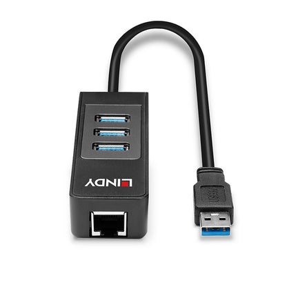 Lindy - 43176 hub de interfaz USB 3.2 Gen 1 (3.1 Gen 1) Type-A 5000 Mbit/s Negro