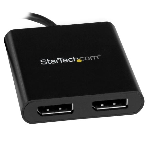 StarTech.com - Adaptador USB-C a DisplayPort 1.2 Doble - Hub MST USB Tipo C - Divisor Multiplicador DP Doble de 4K 30Hz/1080p 60Hz - con Cable Incorporado Extra Largo - Solamente para Windows