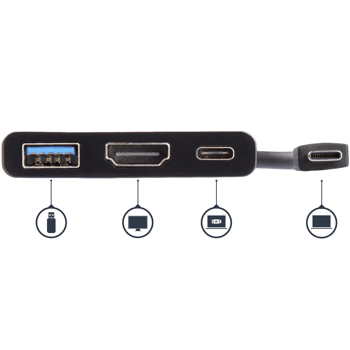 StarTech.com - Adaptador Multipuertos USB-C con HDMI - Puerto USB 3.0 - PD de 60W