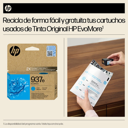 HP Cartucho de Tinta Original EvoMore 937e cian