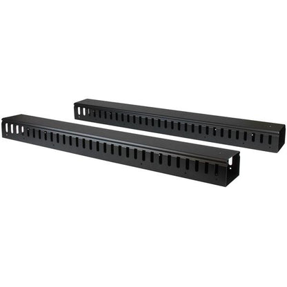 StarTech.com - Gestor Organizador Vertical de Cableado con Lengüetas - 0U - 1 8m