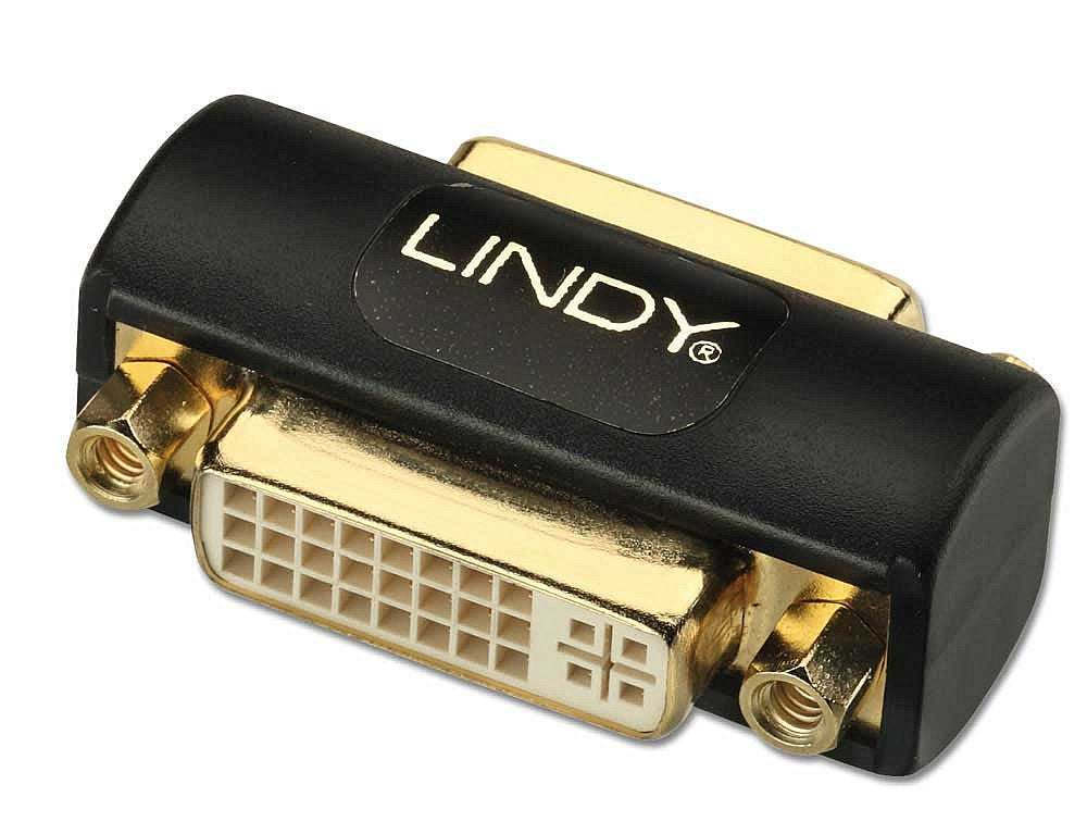 Lindy - 41233 cambiador de género para cable DVI Negro