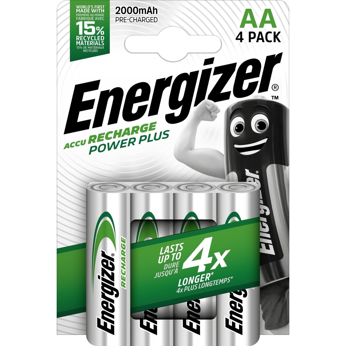 Energizer - Accu Recharge Power Plus 2000 AA BP4 Batería recargable Níquel-metal hidruro (NiMH)