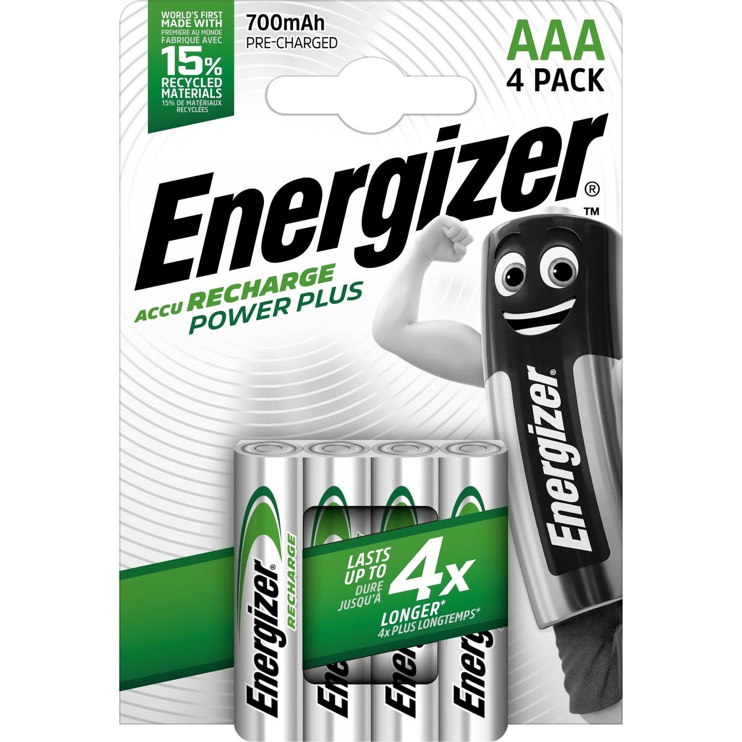 Energizer - Accu Recharge Power Plus 700 AAA BP4 Batería recargable Níquel-metal hidruro (NiMH)