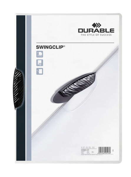 Durable - Pack 25 Unid. Swingclip A4 Negro 226001