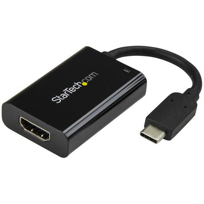 StarTech.com - Adaptador USB-C a HDMI 4K con Entrega de Alimentación por USB - 60 Watts - Negro