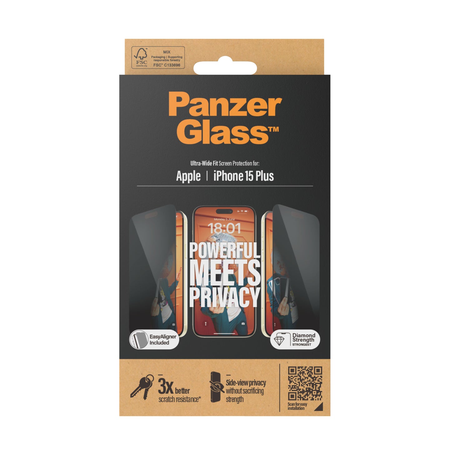 PanzerGlass - Ultra Wide Fit Privacy Protector de pantalla Apple 1 pieza(s)