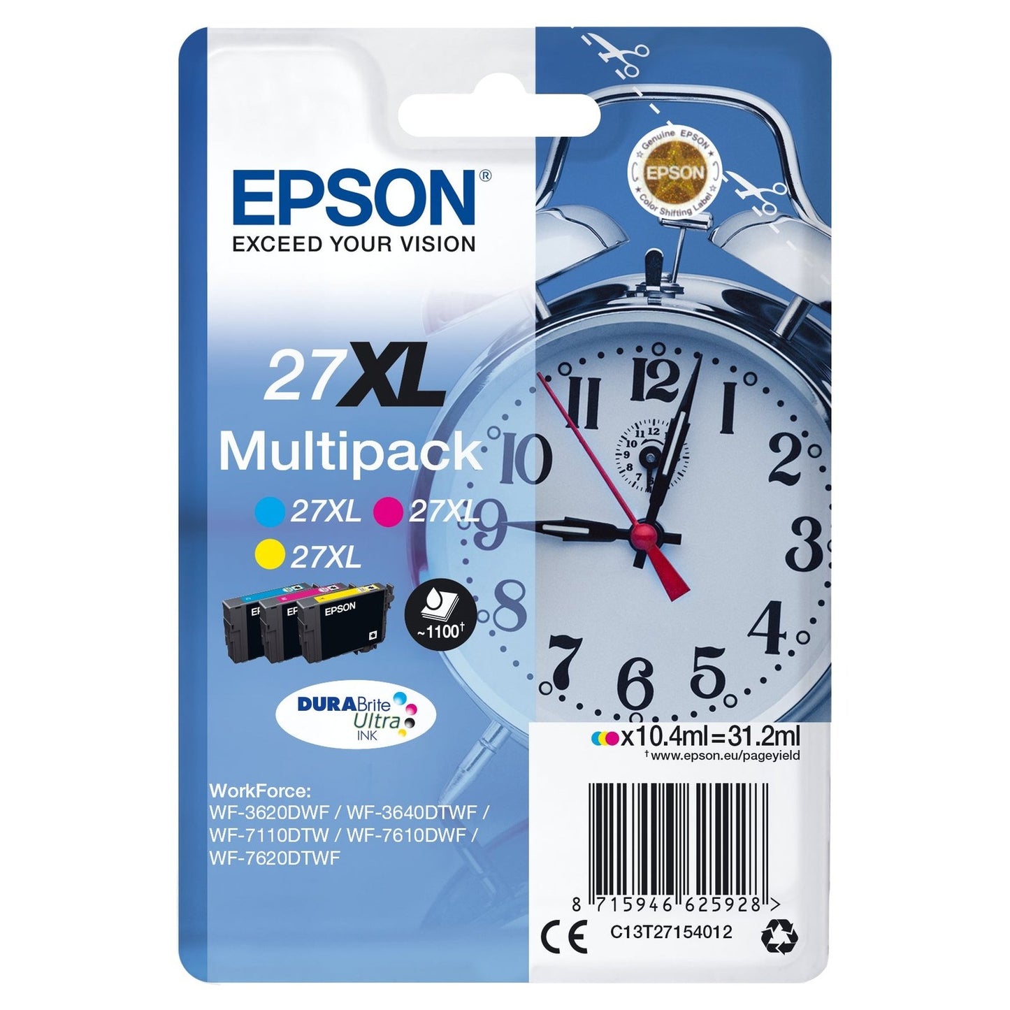 Epson - Alarm clock Multipack 3-colour 27XL DURABrite Ultra Ink