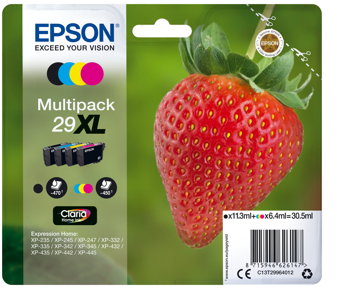 Epson Strawberry Multipack 4-colours 29XL Claria Home Ink