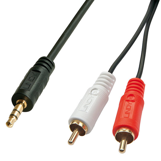 Lindy - 35680 cable de audio 1 m 3 5mm 2 x RCA Negro