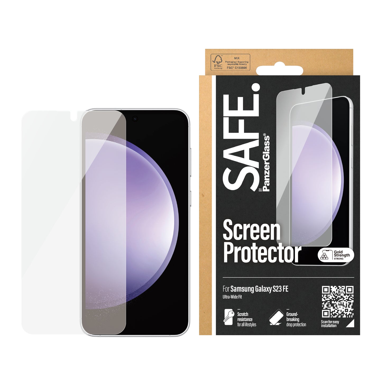 PanzerGlass - SAFE. Screen Protector Samsung Galxy S23 FE Ultra-Wide Fit Protector de pantalla 1 pieza(s)