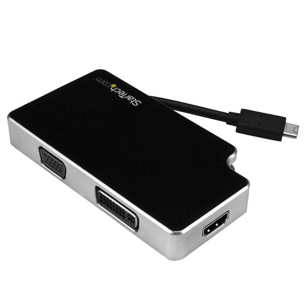 StarTech.com - Adaptador de Viajes A/V 3-en-1 USB-C a VGA  DVI o HDMI - 4K