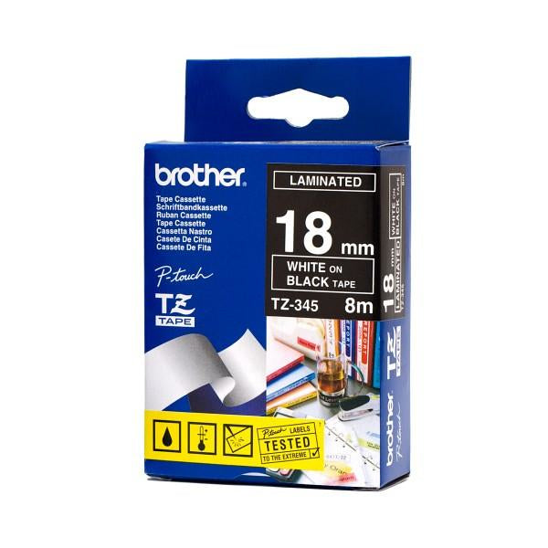 Brother - TZ-345 cinta para impresora de etiquetas Blanco sobre negro