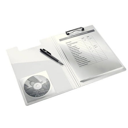 Leitz - WOW Clipfolder with cover portapapel A4 Metal  Poliespuma Azul