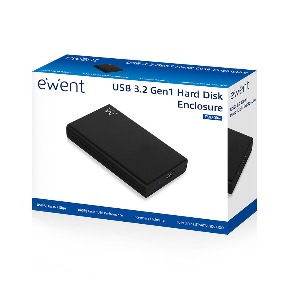 Ewent - EW7044 caja para disco duro externo Carcasa de disco duro/SSD Negro 2.5"