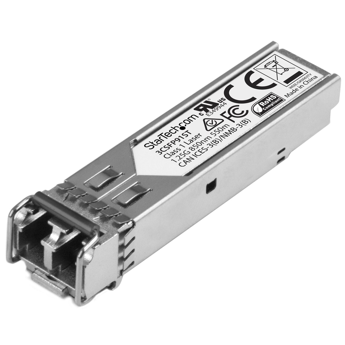 StarTech.com - Módulo Transceptor SFP Compatible con 3CSFP91 de HPE - 1000BASE-SX - Fibra Multimodo (MMF) 1 GbE - SFP Ethernet Gigabit 1Gb - LC 550m - 850nm - DDM - HPE 3812  3824  3848