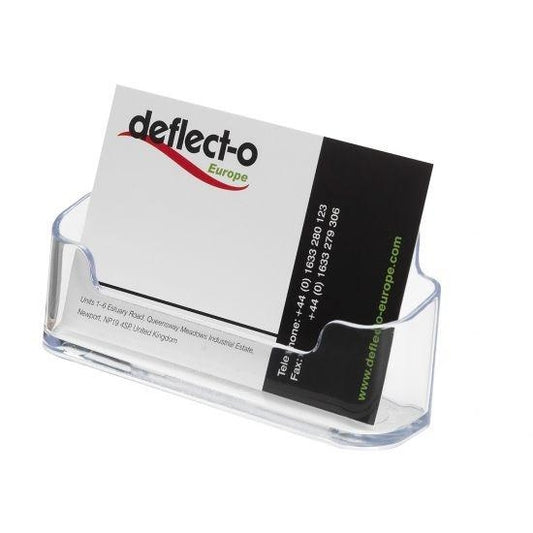 Deflecto - DEFLECTO PORTATARJETAS DE SOBREMESA HORIZONTAL CON 1 COMPARTIMENTO 45X95X35 MM