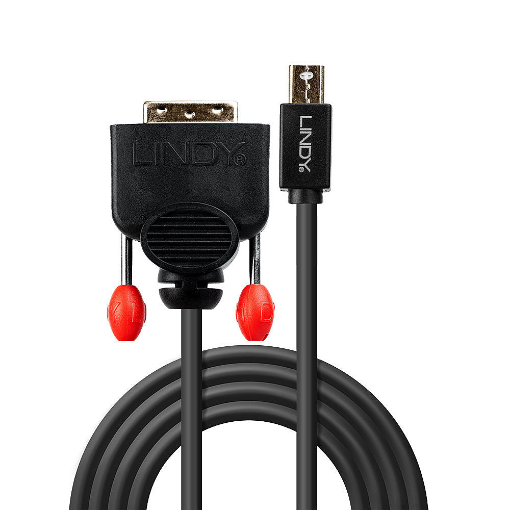 Lindy - 41952 adaptador de cable de vídeo 2 m Mini DisplayPort DVI-D Negro