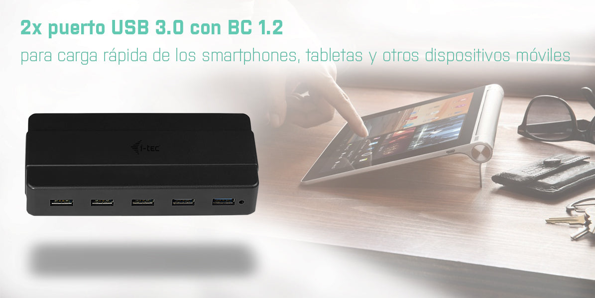 i-tec - USB 3.0 Charging HUB 7 Port + Power Adapter