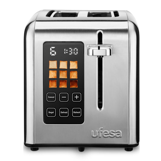 Ufesa - 71305557 tostadora 9 2 rebanada(s) 950 W Negro  Acero inoxidable