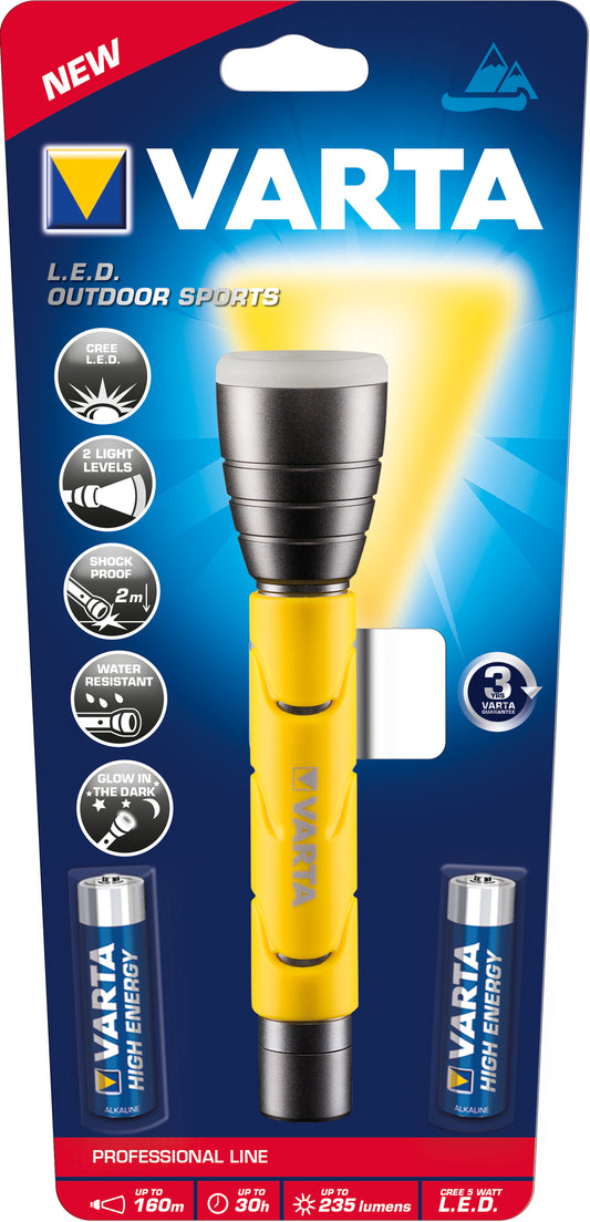 Varta - 18628101421 Negro  Amarillo Linterna de mano LED