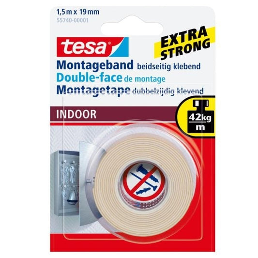 TESA - Nastro biadesivo 19mm x 1.5m 1 5 m