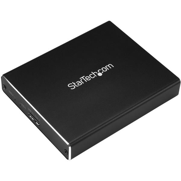 StarTech.com - Caja de Dos Bahías M.2 NGFF - USB 3.1 (10Gbps) - RAID - Caja Externa USB-C y USB-A de Aluminio