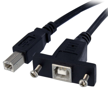 StarTech.com - Cable USB de Montaje en Panel USB B a USB B de 30cm - Hembra a Macho