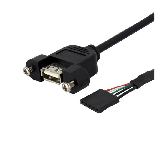 StarTech.com - Cable de 91cm USB 2.0 para Montaje en Panel conexión a Placa Base IDC 5 Pines - Hembra USB A