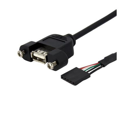 StarTech.com - Cable de 30cm USB 2.0 para Montaje en Panel Conexión a Placa Base - Hembra USB A