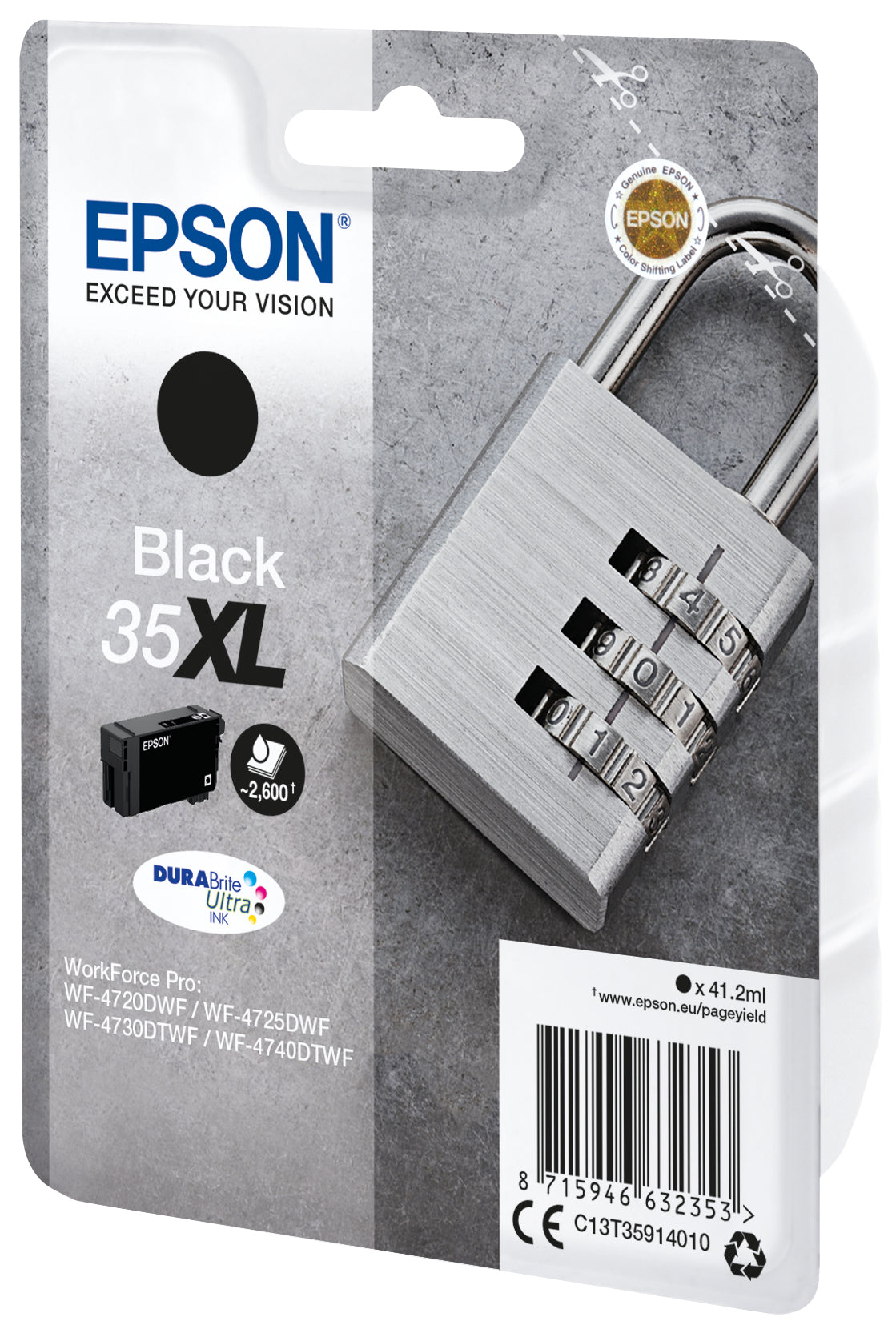 Epson Padlock Singlepack Black 35XL DURABrite Ultra Ink