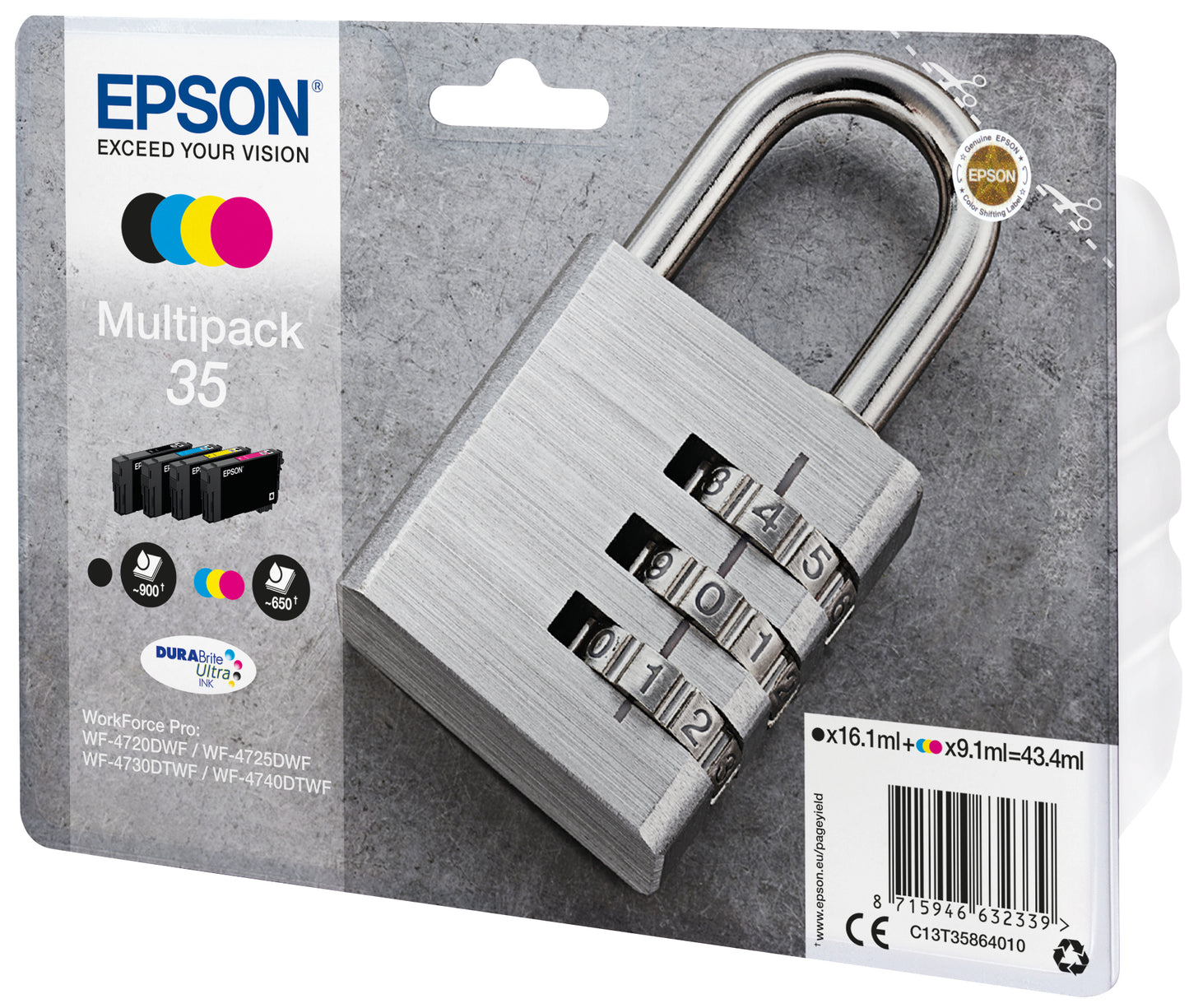 Epson Padlock Multipack 4-colours 35 DURABrite Ultra Ink