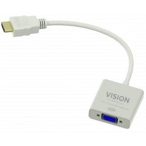 Vision - TC-HDMIVGA adaptador de cable de vídeo VGA (D-Sub) HDMI tipo A (Estándar) Blanco