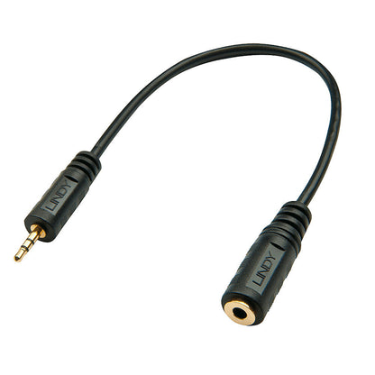 Lindy - 35698 cable de audio 0 2 m 2 5mm 3 5mm Negro