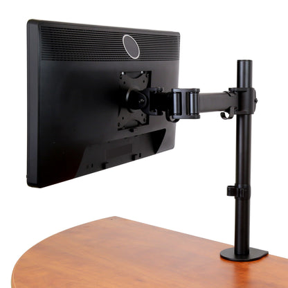 StarTech.com - Soporte VESA de Sobremesa para 1 Monitor - Base para Pantallas VESA de hasta 34" con Mástil Articulado - Altura Ajustable - de Montaje mediante Abrazadera/ Ojal - Negro