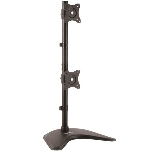 StarTech.com - Soporte Vertical de Acero de Servicio Pesado para dos Monitores - Base Ajustable VESA para Pantallas de hasta 27 Pulgadas