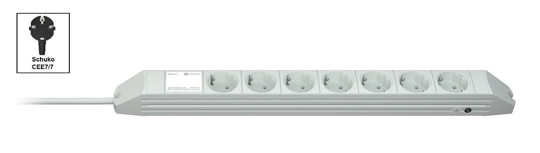 Vertiv - Knürr PDU DI-STRIP  básica  0U/1U  entrada Schuko de 230 V y 16 A  salidas (7) Schuko