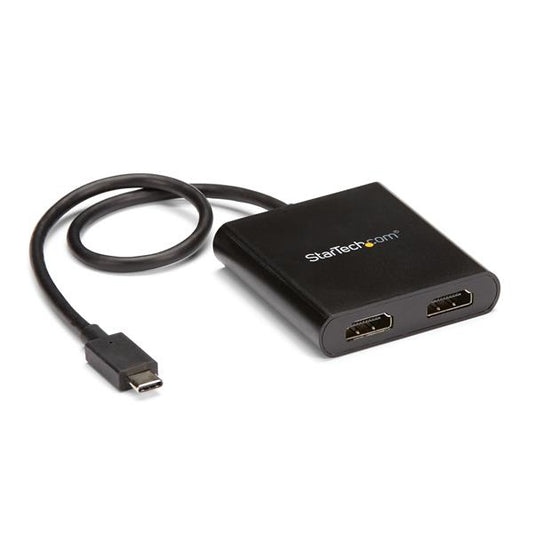 StarTech.com - Adaptador USB a HDMI Doble - Hub MST USB Tipo C - Divisor Multiplicador HDMI Doble 4K 30Hz - HDR - con Cable Incorporado Extra Largo - Solamente para Windows